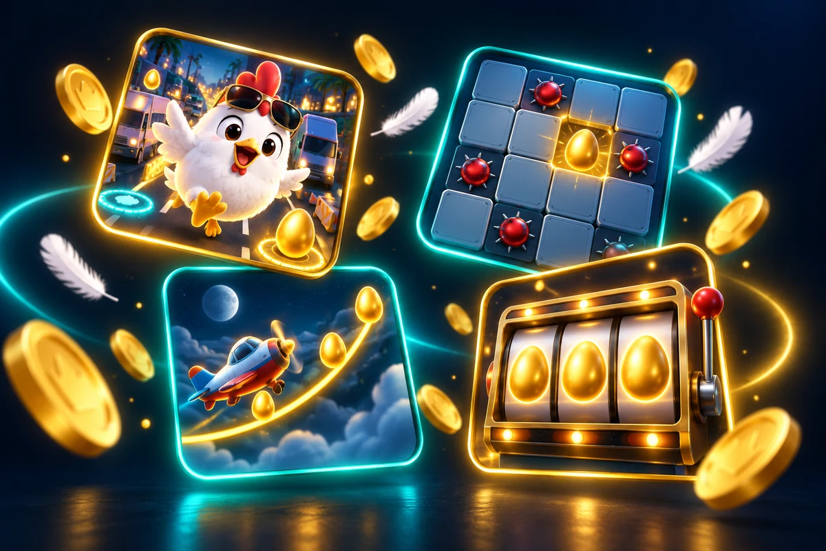 Jeux similaires à Chicken Road : traversée, démineur, crash et machine à sous